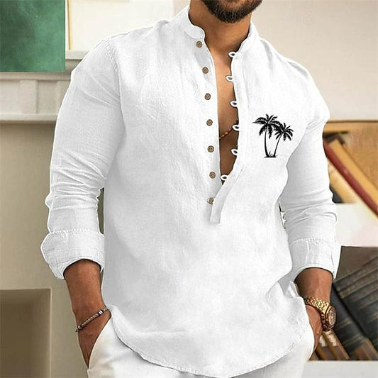 Aloha Minimalist Chinese Men's Collar Shirt