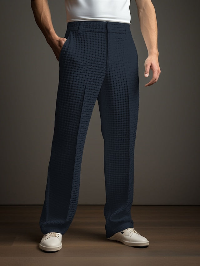 Slacks Pants Trousers Pants Dress Pants Men's Suit Waffle