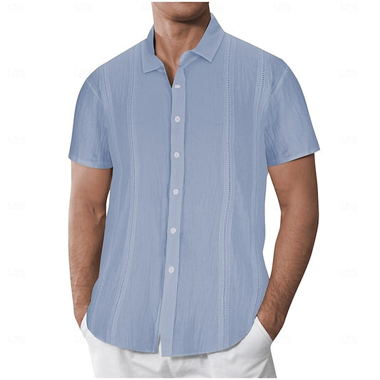 Linen Guayabera Men's Shirt Beach Summer