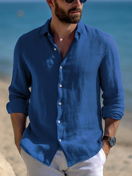 Shirt Wear Beach Linen Summer Casual Men's