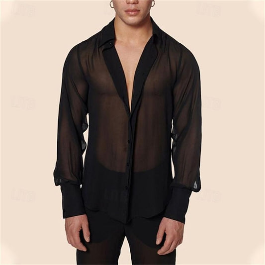 Summer Shirt Men's Mesh Sheer