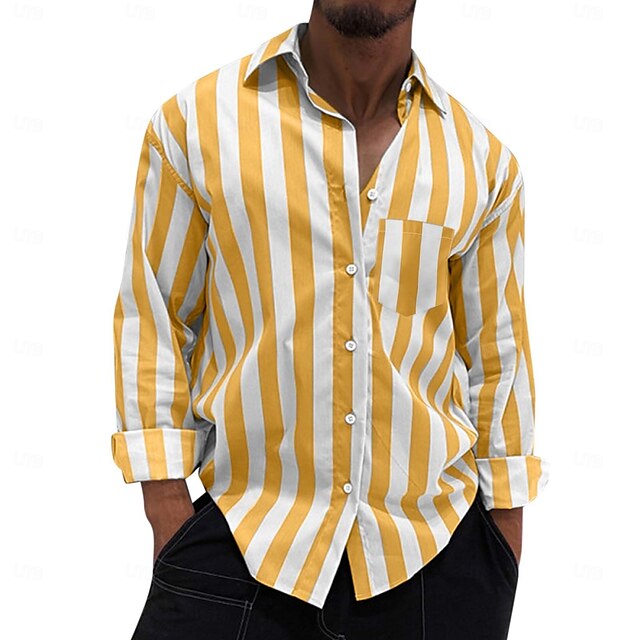 Up Casual Shirt Button Men's Summer