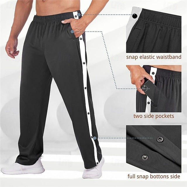 Split Sweatpants Away Pants Men's Basketball Snap High Tear