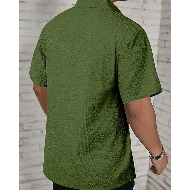 Button Casual Up Beach Shirt Summer Men's
