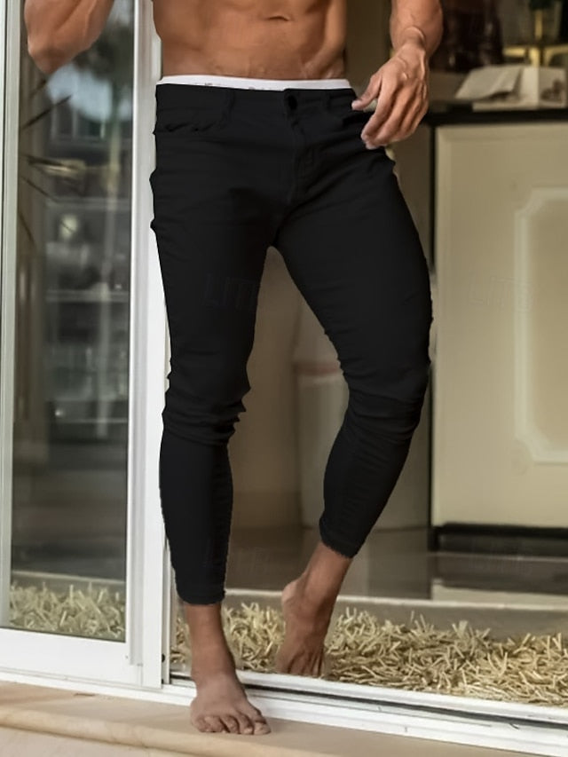 Skinny Chinos Pants Men's Trousers Chino Casual