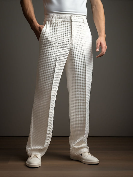 Slacks Pants Trousers Pants Dress Pants Men's Suit Waffle