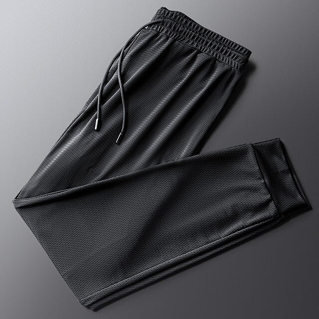 Pants Elastic Waist Drawstring Men's Casual Solid Trousers