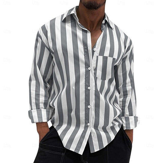 Up Casual Shirt Button Men's Summer