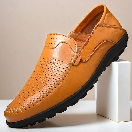 Loafers Faux - Breathable Perforated Men's Leather