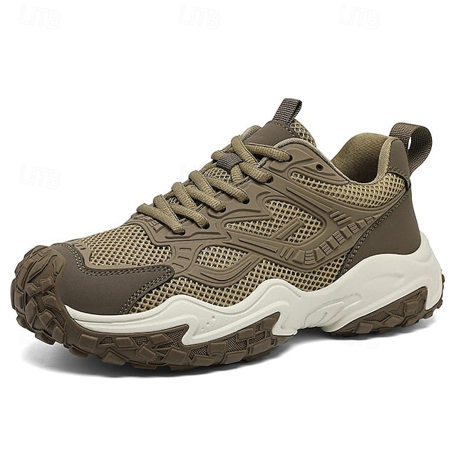 Green Olive Walking Sneakers Hiking - Men's Durable Outdoor
