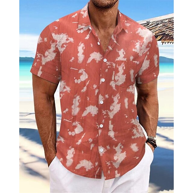 Up Button Men's Shirt Beach Summer Casual