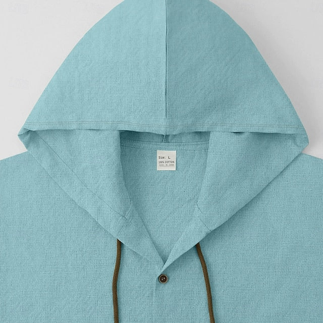 Wear Summer Up Beach Button Linen Men's Shirt