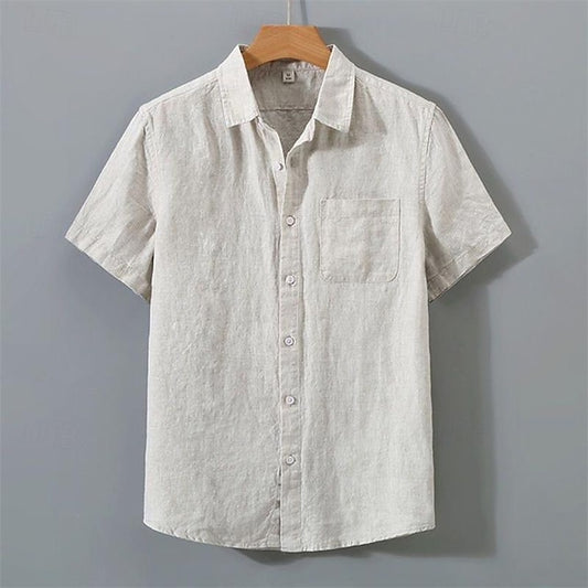 Shirt Casual Cotton Men's Linen