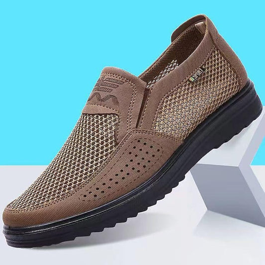Mesh Slip-On Men’s Walking Brown with Breathable Shoes Upper