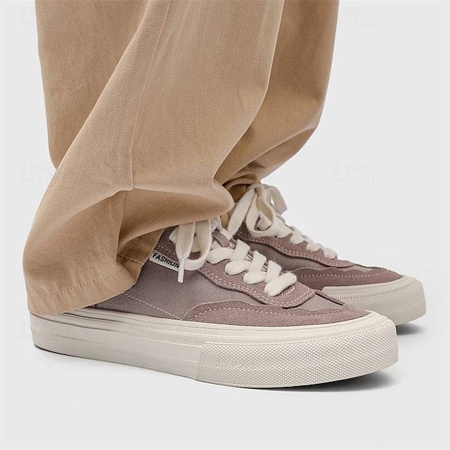Comfortable Canvas Sneakers Slip Walking Casual Men's Suede
