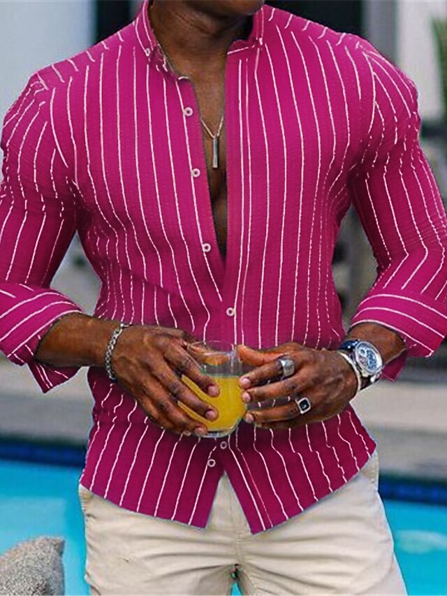 Beach Shirt Men's Summer Button Wear Casual Up