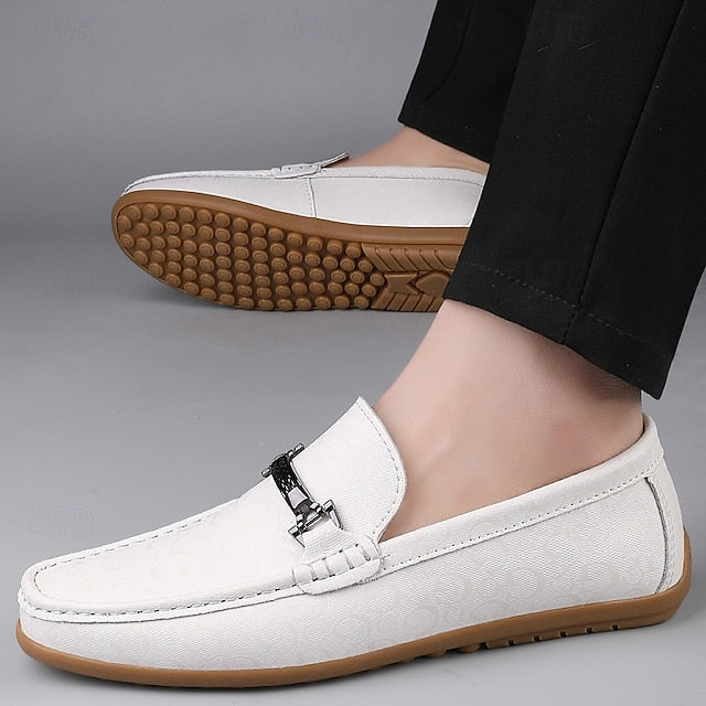 Leather Sneakers Woven – Men's Faux Blue Nylon