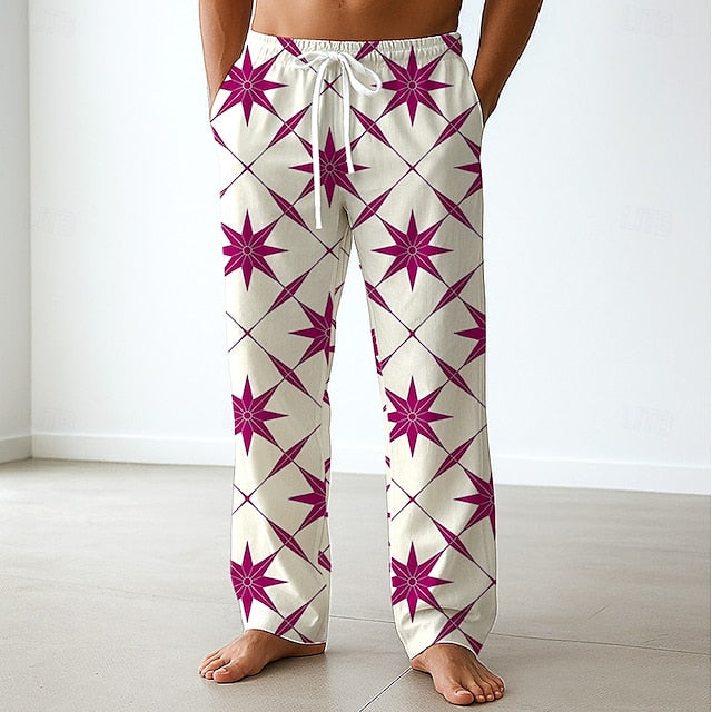 Trousers Casual Pants Side Men's Baggy Pockets