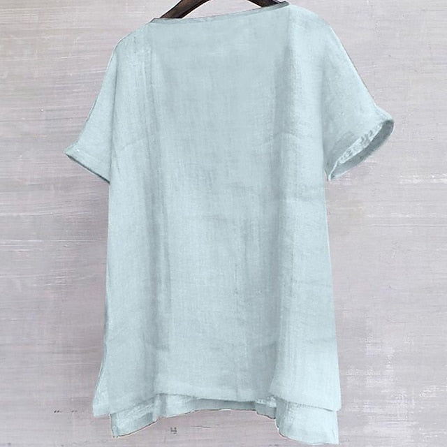 Men's Shirt Linen Cotton Casual White