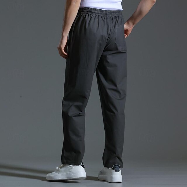 Drawstring Pocket Trousers Pants Casual Men's Waist Elastic
