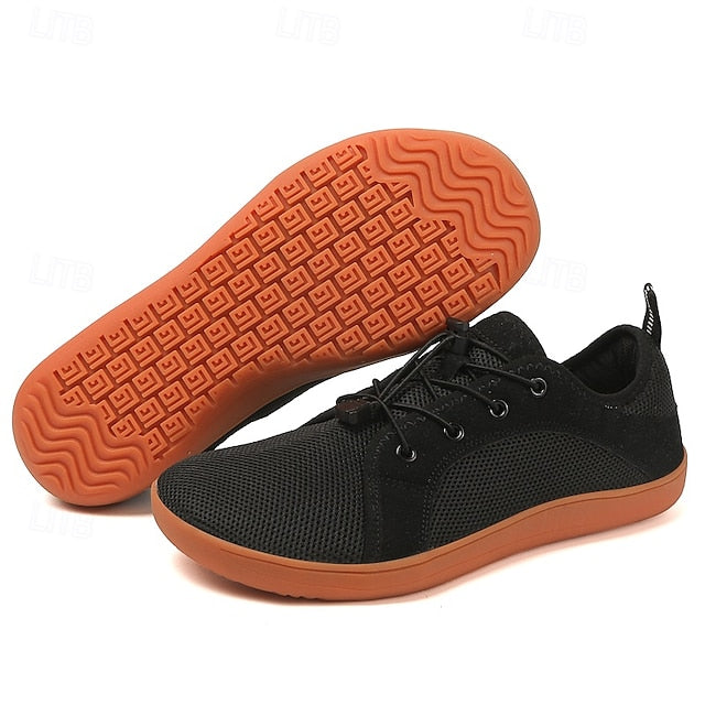 Sole with Gray Sneakers – Knit Breathable Orange Men's