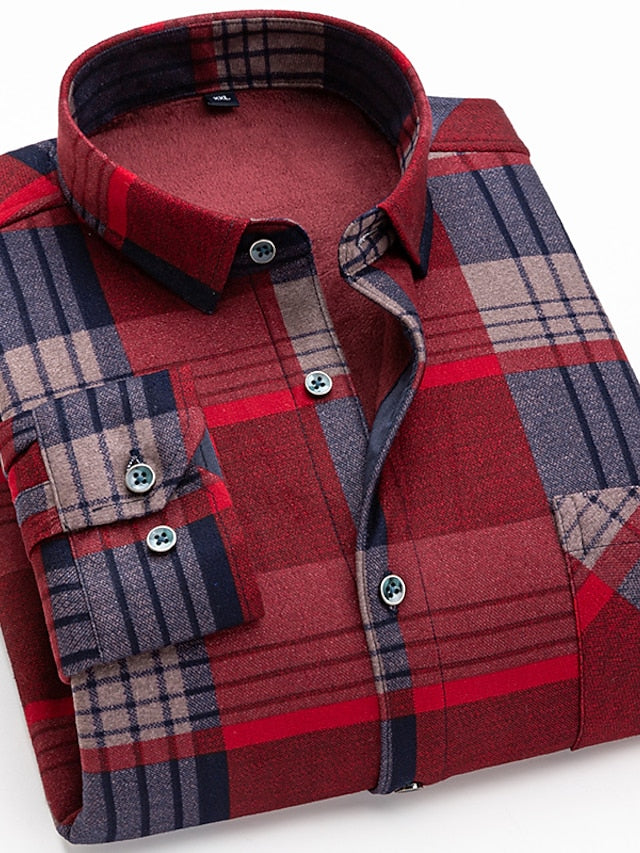 Chevron Vacation Shacket Round Men's / Plaid Striped