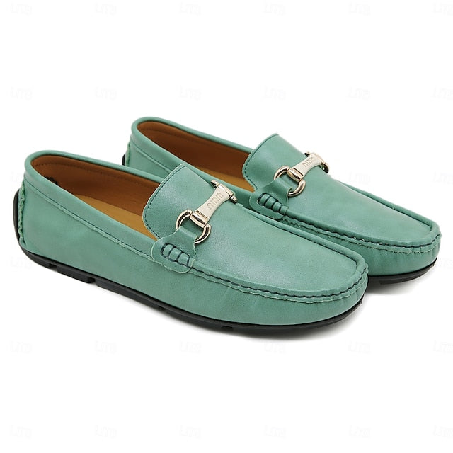 with Moccasins Men's Yellow Buckle Metal