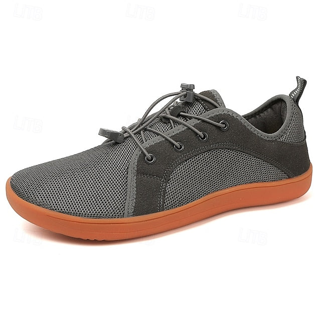 Sole with Gray Sneakers – Knit Breathable Orange Men's