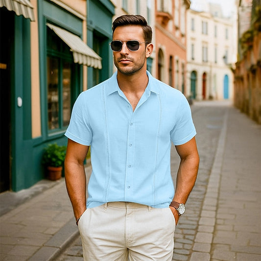 Shirt Beach Summer Men's Linen