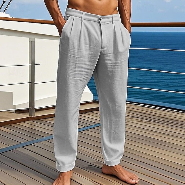 Summer Pants Pants Trousers Pants Men's Beach Pocket Linen
