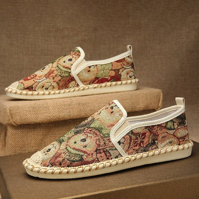 Shoes with Print Canvas Men's Animal Espadrille Slip-On