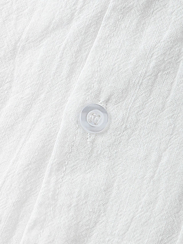 Men's White Summer Shirt Cotton Linen