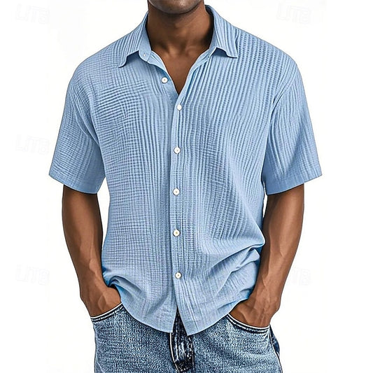 Up Shirt Beach Men's Summer Button Casual