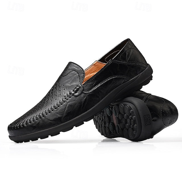 Loafers Faux - Breathable Perforated Men's Leather