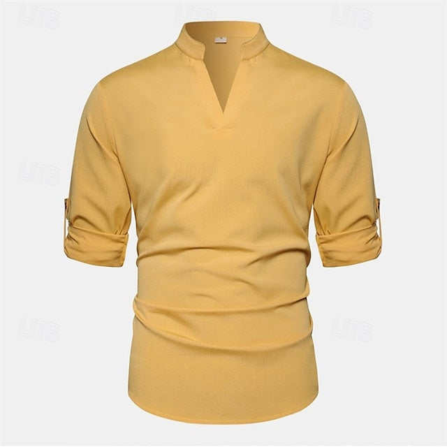 Shirt Linen Casual Cotton Men's