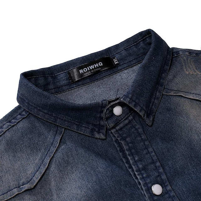 Button Shirt Chambray Summer Men's Jeans