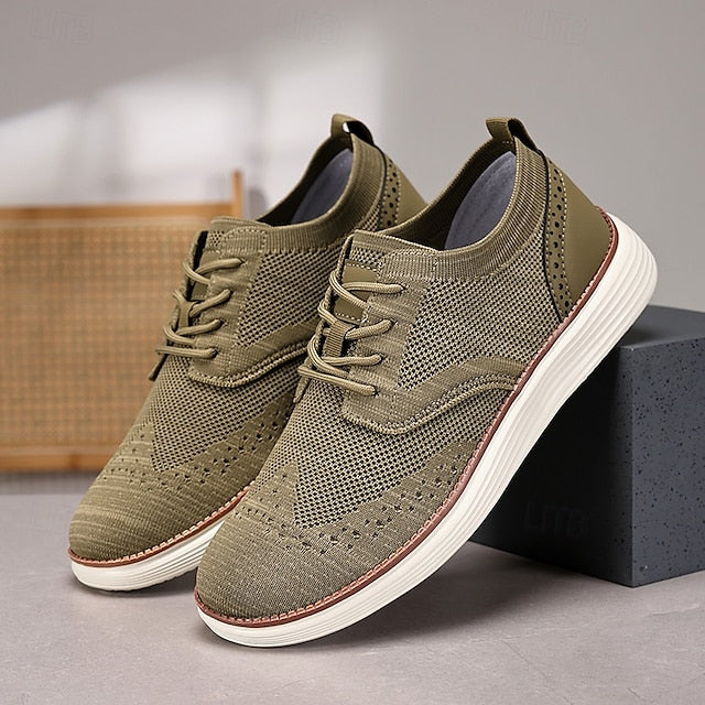 Lace-Up - Sneakers Men's Breathable Brogue Knit Casual