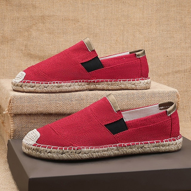 with Red Sole - Espadrille Men's Shoes Jute Slip-On
