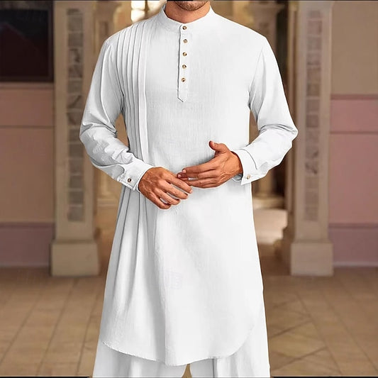 White Muslim Dark Thobe Shirt Black Blue Robe Navy Men's