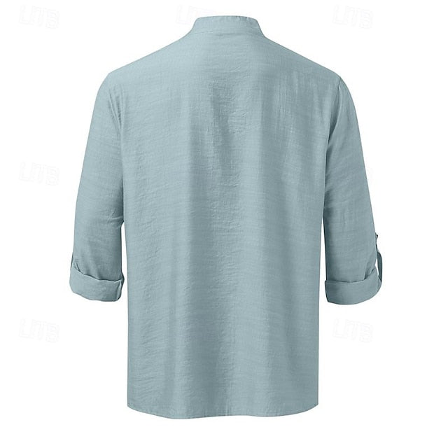 Linen Chinese Men's Shirt Collar Cotton