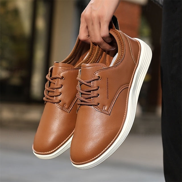 Blue Oxford Lace-Up Leather Shoes Men's – Navy Classic