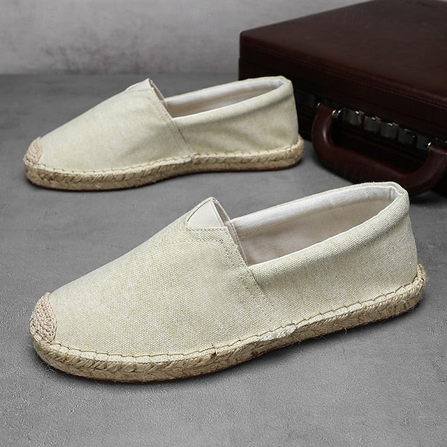 Shoes Slip-On Men's Rope with Canvas Red Espadrille Jute