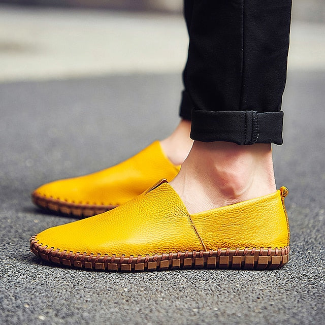 Leather Men's Loafers Slip-On