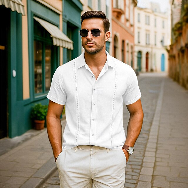 Shirt Beach Summer Men's Linen