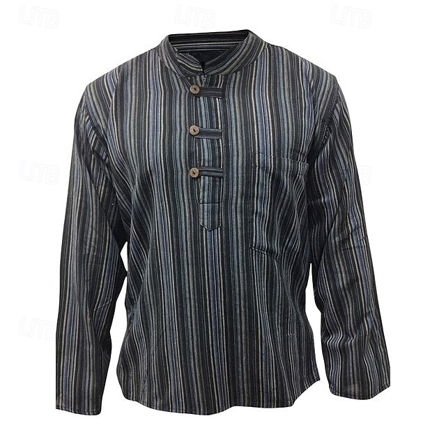 Summer Casual Beach Shirt Men's Popover