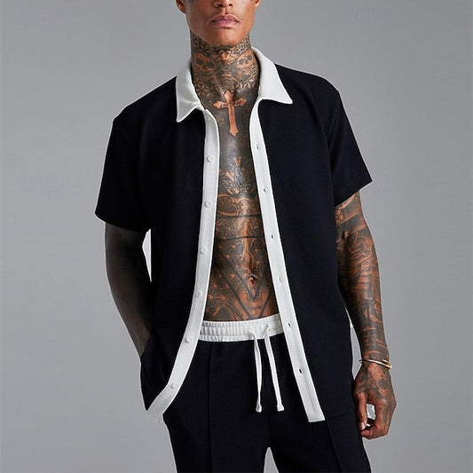Matching Sets Set Men's 2 Summer Piece Casual Shirt