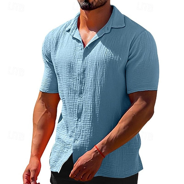 Beach Shirt Men's Casual Summer T Button