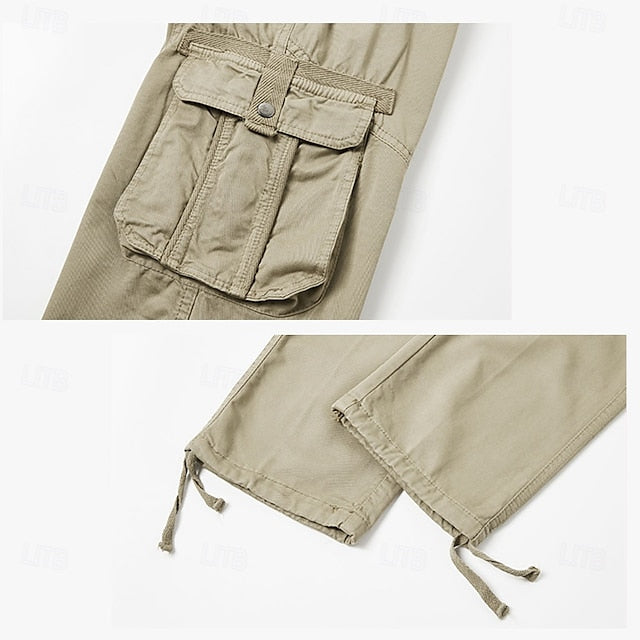 Pocket Pants Chinos Joggers Elastic Trousers Casual Men's