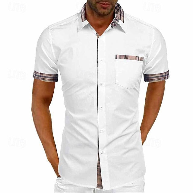 Summer Men's Casual Button Beach Shirt Up