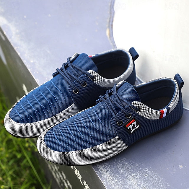 Sneakers – Two-Tone Men's Breathable Casual Knit Nylon